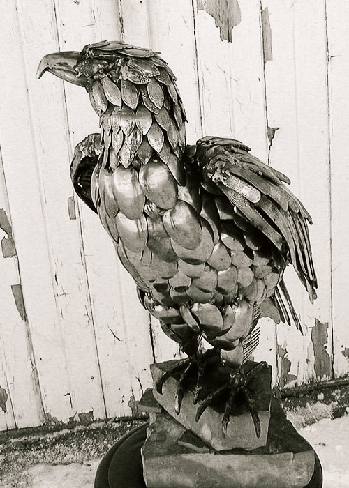 Eagle Sculpture Using Cutlery
