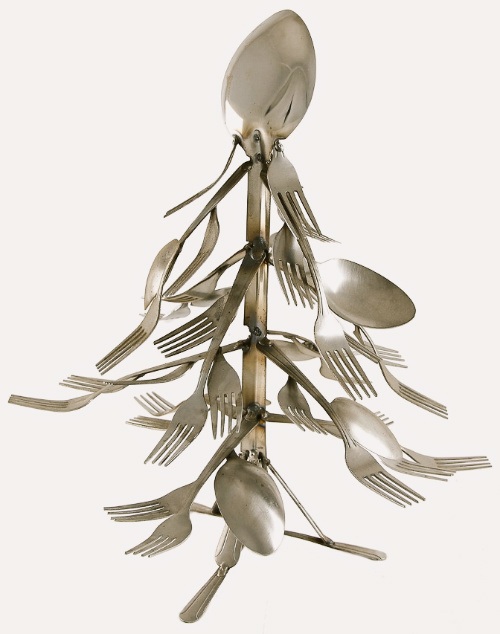 Welded Christmas Tree From Silverware