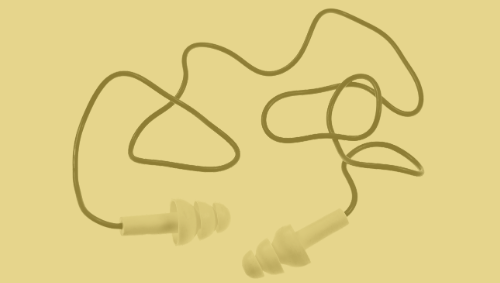 Ear plugs on string