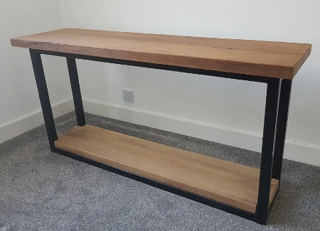 2 shelf metal and wood sofa table