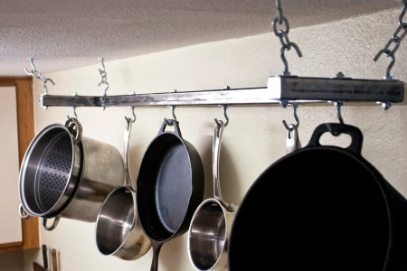 metal pots and pans rack