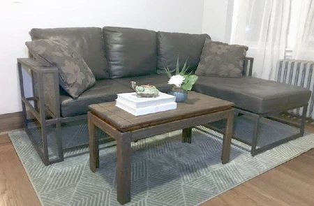 Metal and wood sectional